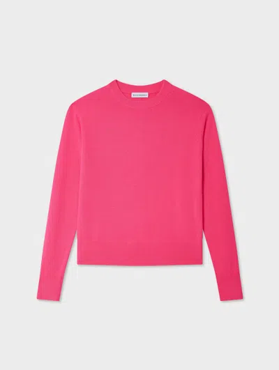 White & Warren Cashmere Crewneck Top In Pink