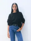 White & Warren Cashmere Easy Sweatshirt In Black In Black