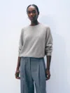 White & Warren Cashmere Easy Sweatshirt In Grey In Gray