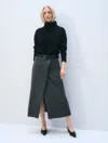 White & Warren Cashmere Featherweight Turtleneck Sweater In Black In Black