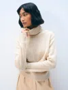 White & Warren Cashmere Featherweight Turtleneck Sweater In Natural Heather In Neutral