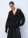 White & Warren Cashmere Luxe Pocket Cardigan Sweater In Dark Umber In Brown