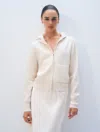 White & Warren Cashmere Luxe Zip Hoodie In White In White