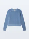 White & Warren Cashmere Mesh Sweatshirt In Soft Blue In Blue