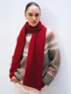 White & Warren Cashmere Mini Scarf In Crimson In Red