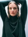 White & Warren Cashmere Oversized Standneck Sweater In Green In Green