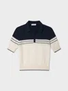 White & Warren Cashmere Polo Top In Navy In Neutral