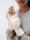 White & Warren Cashmere Pop Top Glove In White In White