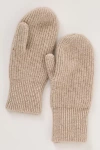 White & Warren Cashmere Ribbed Mittens In Neutral