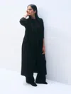 White & Warren Cashmere Robe In Black In Black