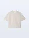 White & Warren Cashmere Roll Trim T-shirt Sweater In White In White