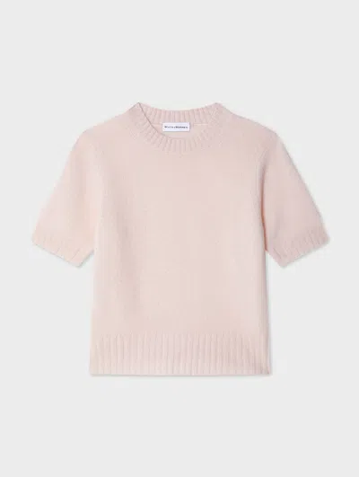 White & Warren Cashmere T-shirt Sweater In Pink