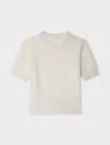 White & Warren Cashmere T-shirt Sweater In White In White