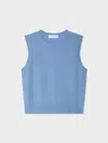 White & Warren Cashmere Tank Top In Blue In Blue