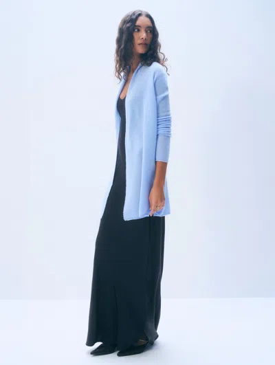 White + Warren White & Warren Cashmere Trapeze Cardigan Sweater In Blue Vapor