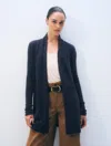 White & Warren Cashmere Trapeze Cardigan Sweater In Navy In Blue