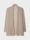 White & Warren Cashmere Trapeze Cardigan Sweater In Sandwisp Heather In Neutral