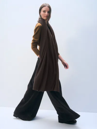 White & Warren Cashmere Travel Wrap In Dark Umber In Brown