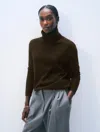White & Warren Cashmere Turtleneck Sweater In Brown In Brown