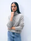 White & Warren Cashmere Turtleneck Sweater In Grey In Gray