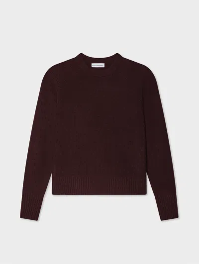 White & Warren Cashmere Waffle Sweatshirt In Sangria In Burgundy