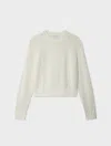 White & Warren Cotton Linen Sweatshirt In White In White