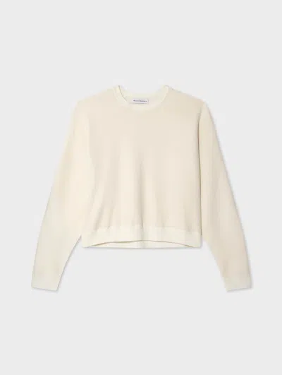 White & Warren Cotton Terry Sweatshirt In Cream