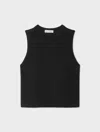 White & Warren Linen Blend Shell Tank Top In Black In Black