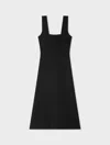 White & Warren Paperfine Midi Dress In Black In Black