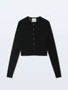 White & Warren Superfine Cashmere Button Cardigan Sweater In Black In Black