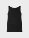 White & Warren Superfine Cotton Sleeveless Top In Black In Black