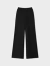 White & Warren Superfine Organic Cotton Waisted Pant In Black In Black
