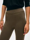 White & Warren Superfine Organic Cotton Kick Flare Pant In Dark Sage In Green