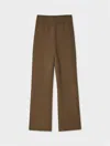 White & Warren Superfine Organic Cotton Kick Flare Pant In Sage In Brown
