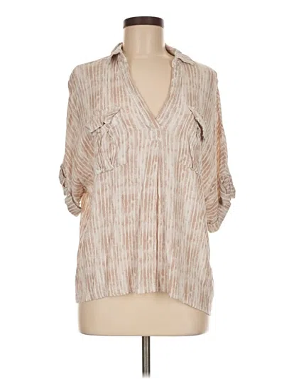 Pre-owned White Birch 3/4 Sleeve Blouse In Brown