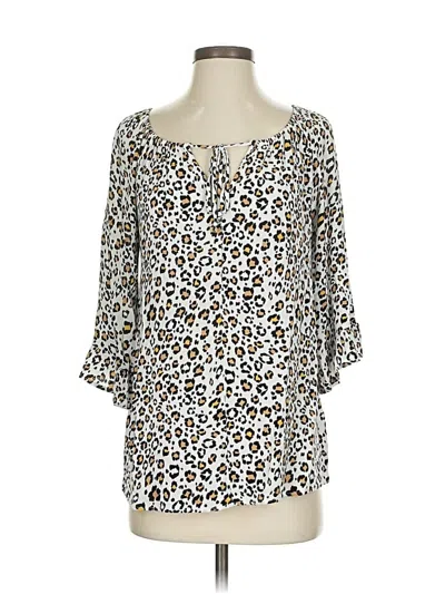 Pre-owned White Birch 3/4 Sleeve Blouse In Silver