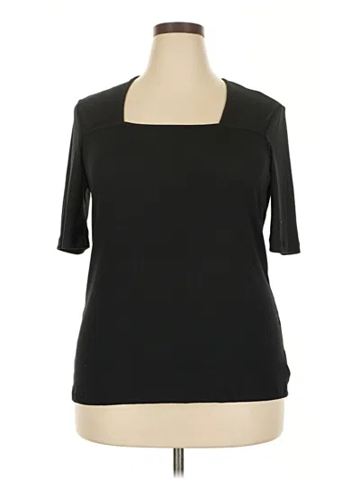 Pre-owned White Birch 3/4 Sleeve Top Black Scoop Neck Tops