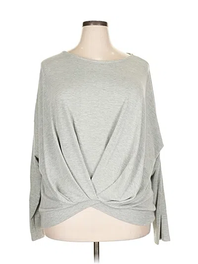 Pre-owned White Birch 3/4 Sleeve Top Gray Boatneck Tops