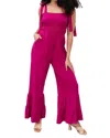 White Birch Almost Available Flared Jumpsuit In Magenta In Pink