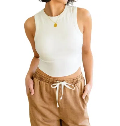 White Birch Best Friends Cropped Tank In White