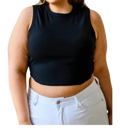 White Birch Best Friends Cropped Tank Top In Black