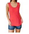 White Birch Best Of Both Worlds Tank Top In Coral In Pink