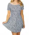 White Birch Birch Floral Dress With Shorts In White/black Floral In Multi