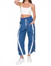 White Birch Breeze Track Pants In Vivid Blue In Multi