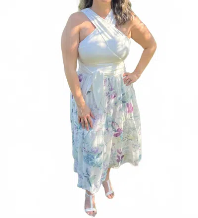 White Birch Brunch At The Botanical Gardens Midi Dress In White In Neutral