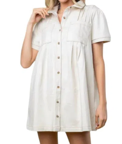 White Birch Classic Charm Denim Dress In White