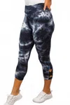 White Birch Criss Cross Tie Dye Capri Leggings In Multi In Multi