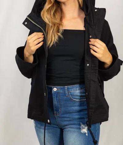 White Birch Cropped Anorak Jacket In Black