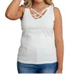 White Birch Cross Your Mind Tank Top In White In White