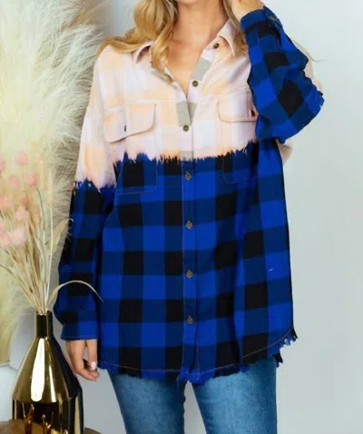 White Birch Deep Dye Plaid Shirt In Blue Combo In Multi